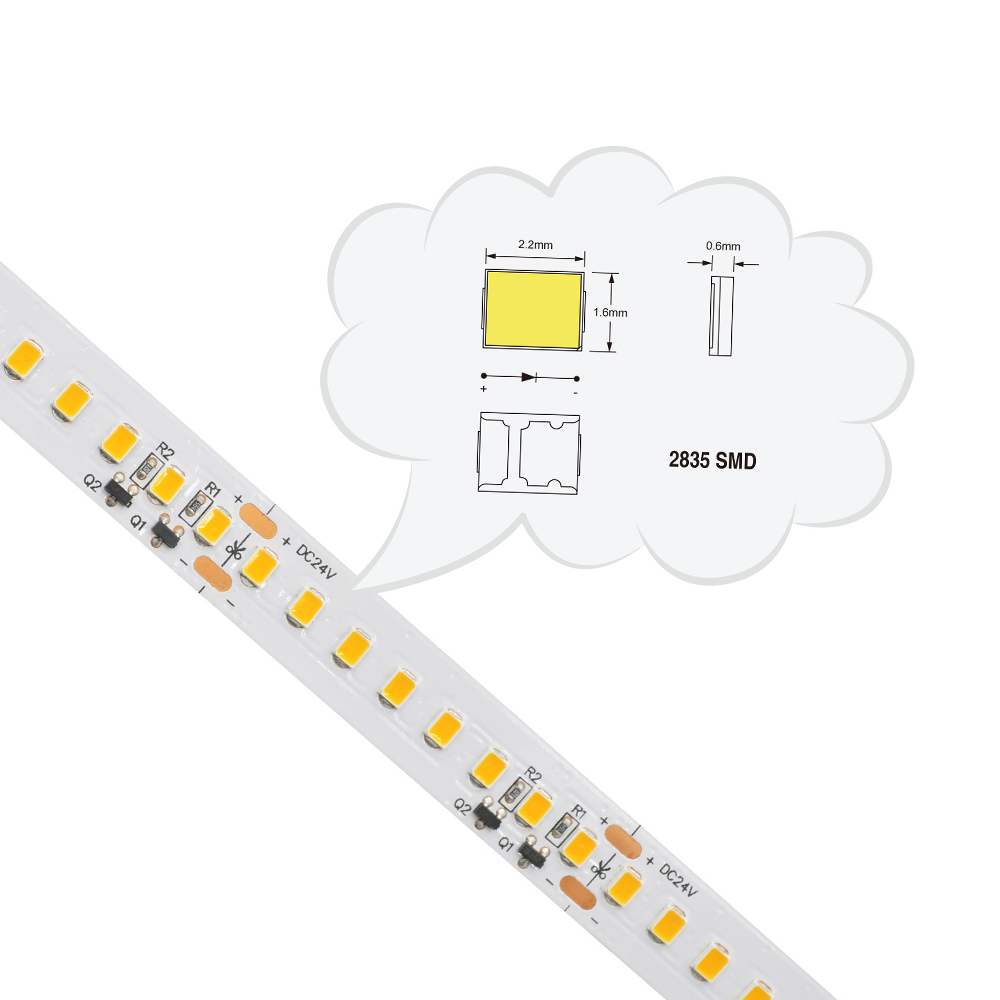 DC24V 2835SMD LED High Light Effect Bright Constant Current White LED Strip Lights - 160LEDs/M DC24V 2835SMD LED High Light Effect Bright Constant Current White LED Strip Lights - 160LEDs/M